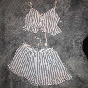 two piece short and top set